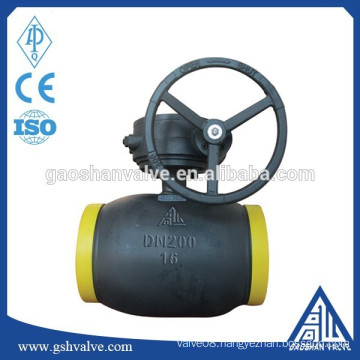 carbon steel fully welded ball valve with gearbox